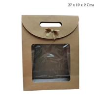 uae/images/productimages/innovate-shop-portal-co-llc/paper-pouch/brown-kraft-bag-with-clear-window-and-bow-willow-27-x-19-x-9-cm-12-pcs-pkt-brown.webp