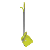 uae/images/productimages/kaddah-cleaning-equipment/dust-pans/akc-upright-broom-and-dustpan-set-dp18-plastic-green-and-silver.webp