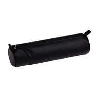 uae/images/productimages/office-one-llc/pencil-case/clairefontaine-leather-round-pencil-case-22-x-5-5-cm-black.webp